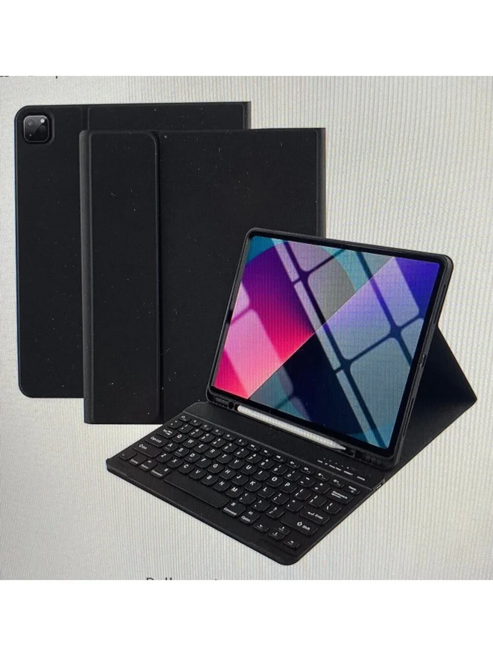 TalYanG iPad Pro 12.9 Case with Keyboard Black